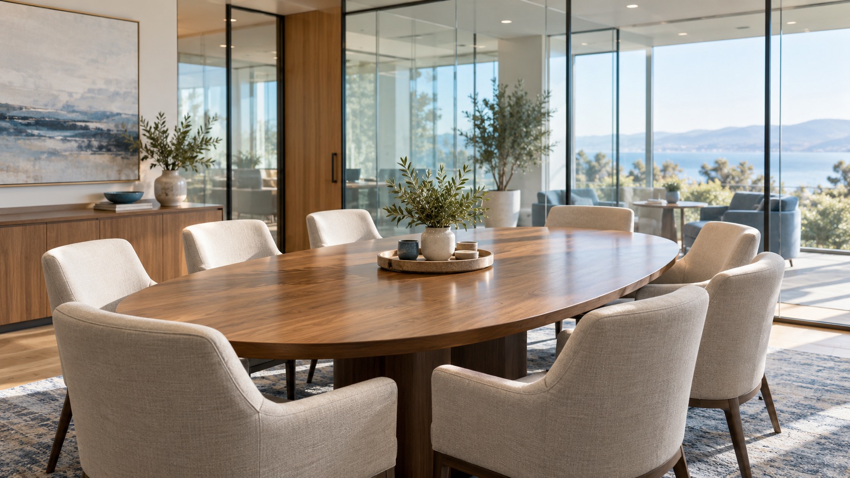 Sunlit conference room